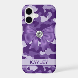 Blingy Purple Camouflage Personalized iPhone 17 Case