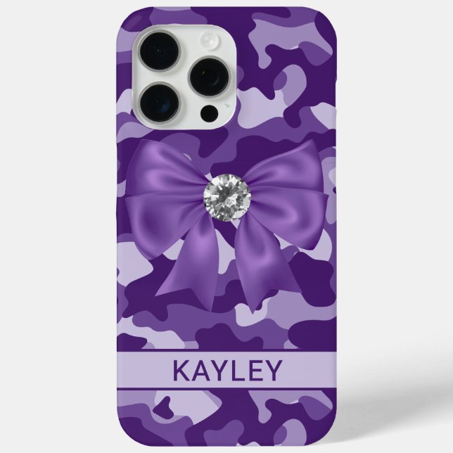 Blingy Purple Camouflage Personalized Case-Mate iPhone Case (Back)