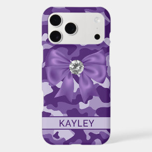Blingy Purple Camouflage Personalized iPhone 17 Pro Max Case