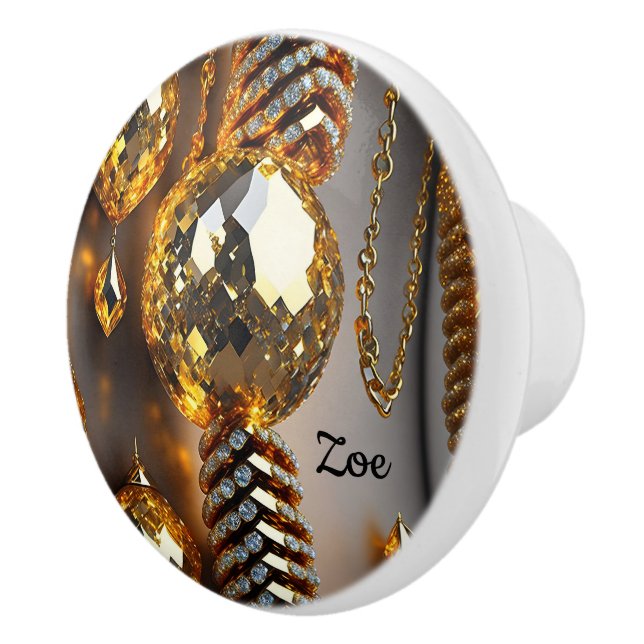 Blink! Beautiful chaos jewelry in gold  Ceramic Knob (Right)
