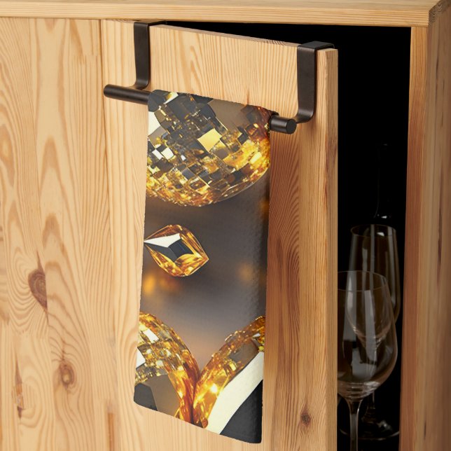 Blink! Beautiful chaos jewelry in gold  Kitchen Towel (Thirds Fold)