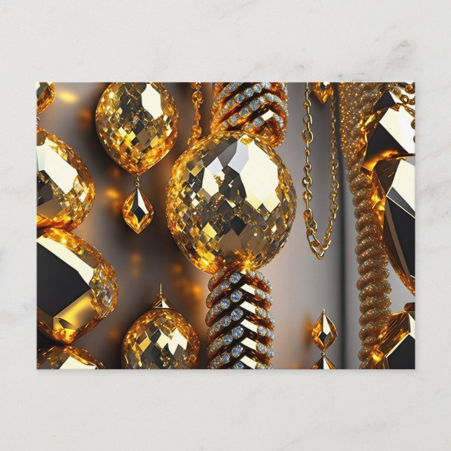 Blink! Beautiful chaos jewelry in gold  Postcard (Front)