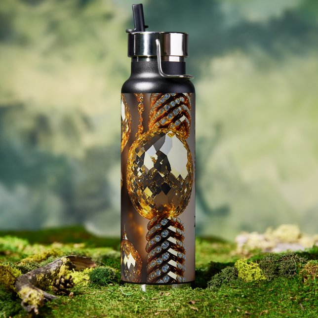 Blink! Beautiful chaos jewelry in gold  Water Bottle (Outdoor)
