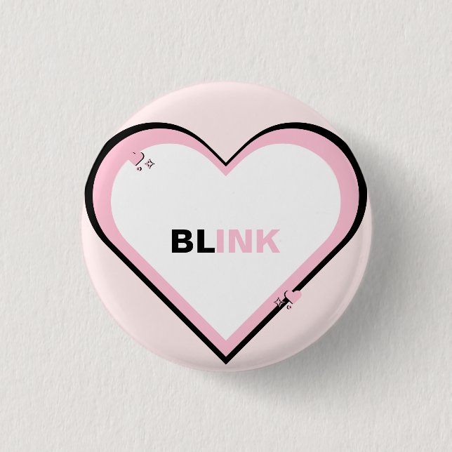 Blink Cute Kpop Teen Aesthetic Button (Front)