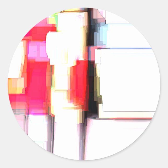 "Blink" Digital Abstract Classic Round Sticker (Front)