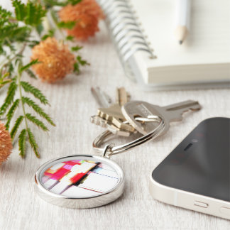 "Blink" Digital Abstract Keychain