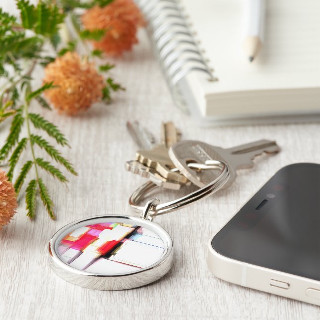 "Blink" Digital Abstract Keychain (Side)