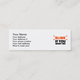 Blink if you want me mini business card