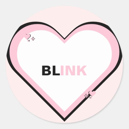 Blink Kpop Cute Teen Aesthetic Classic Round Sticker