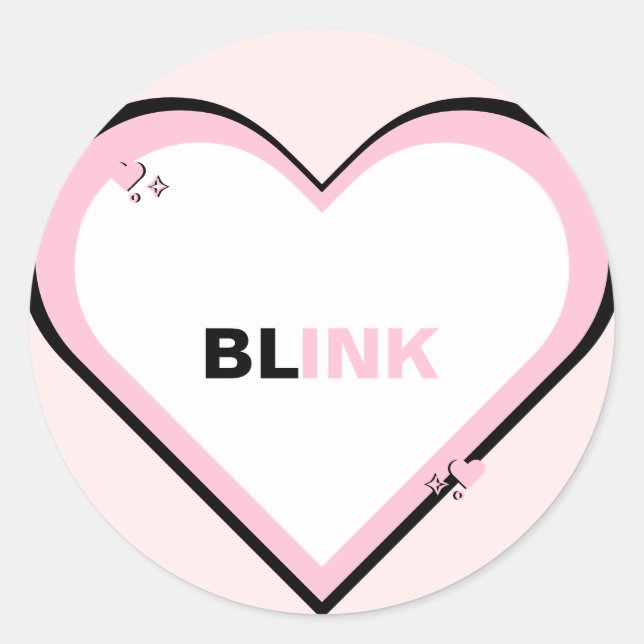 Blink Kpop Cute Teen Aesthetic Classic Round Sticker (Front)