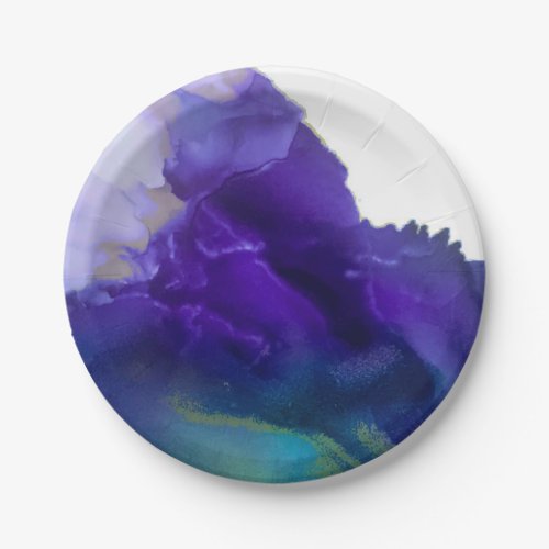 Blink of an Eye Party Plates  Teal  Purple Gold