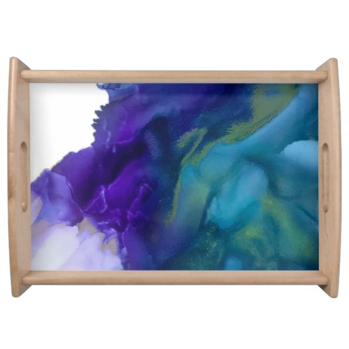 Blink of an Eye Serving Tray  Purple Gold Teal