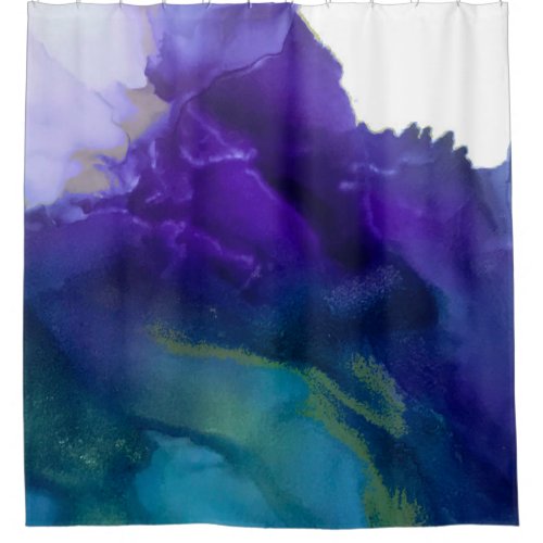 Blink of an Eye Shower Curtain  PurpleTealGold