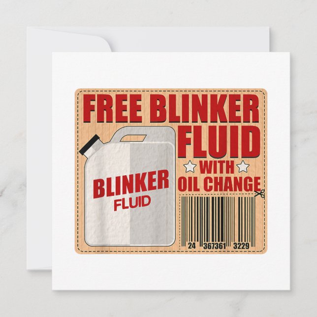 Blinker Fluid Idiot Gag gift shirt for Mechanics i Invitation (Front)
