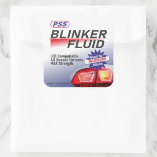 Blinker Fluid sticker, used to prank people, joke  Square Sticker