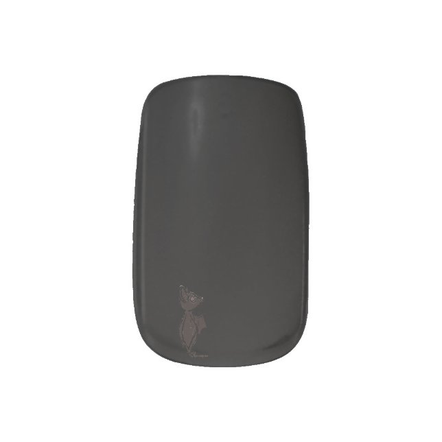 Blinky the Bat Black Minx Nail Art  (Left Thumb)