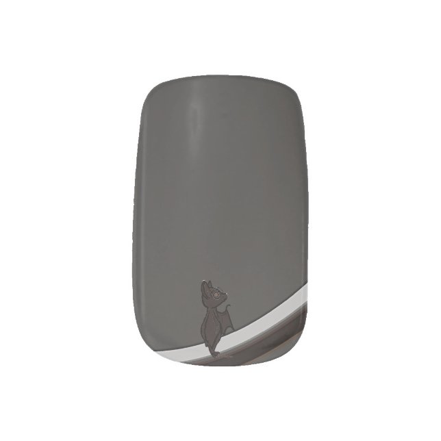 Blinky the Bat Fog Grey Minx Nail Art  (Right Thumb)