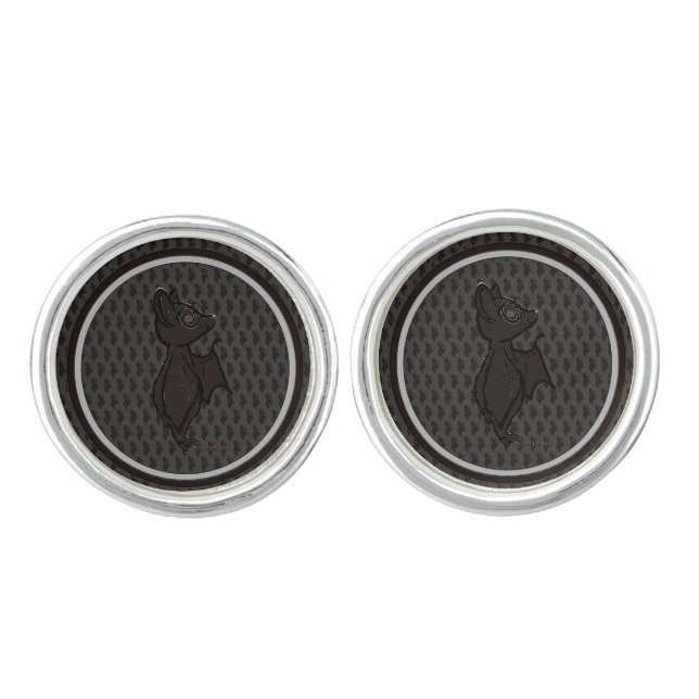 Blinky the Bat pattern Cufflinks (Front)