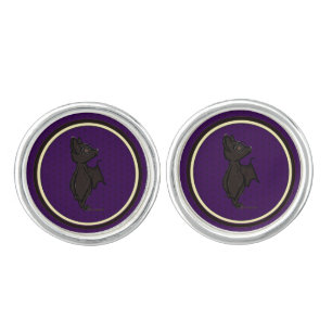 Blinky the Bat pattern Dark Purple Cufflinks