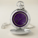 Blinky the Bat pattern Dark Purple Pocket Watch