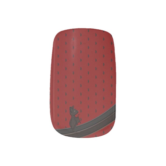  Blinky the Bat pattern Red Minx Nail Art (Left Thumb)