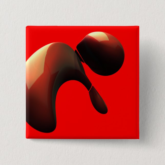 Blipbop in Red square Pinback Button (Front)