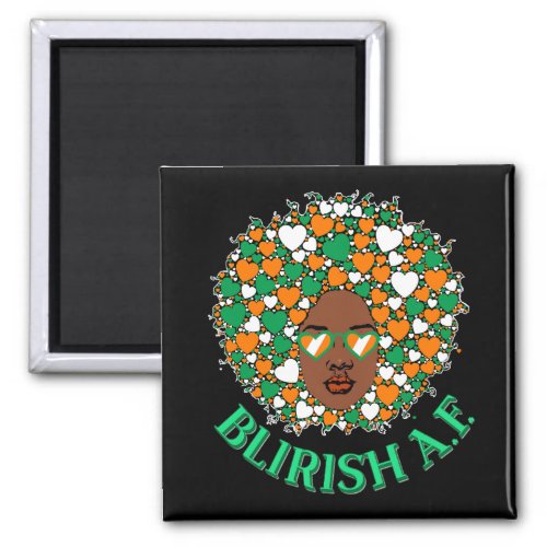Blirish AF Irish St Patricks Day Natural Afro Magnet