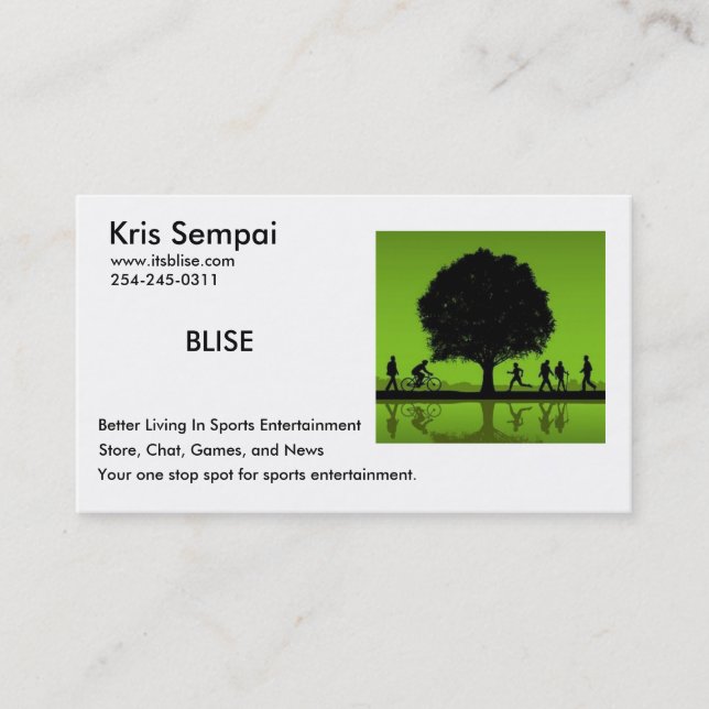 BLISE Sports Business Card (Front)