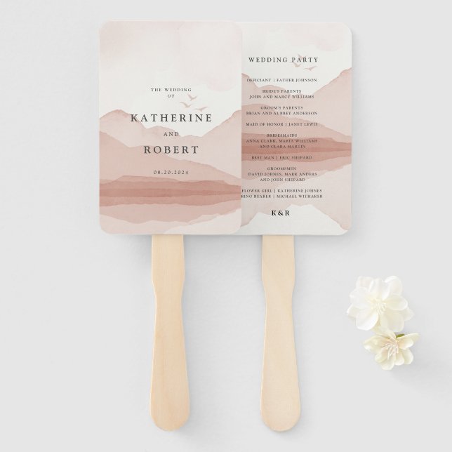 Blish Mountain Range Wedding Program Hand Fan (Front and Back)