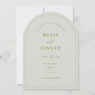 BLISS Arch Save The Date Minimal Wedding Card