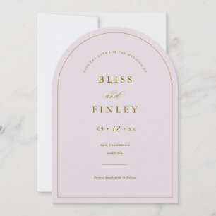 BLISS Arch Save The Date Minimal Wedding Card