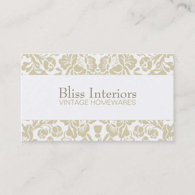 Bliss Chic Damask Floral Business Card (Front)