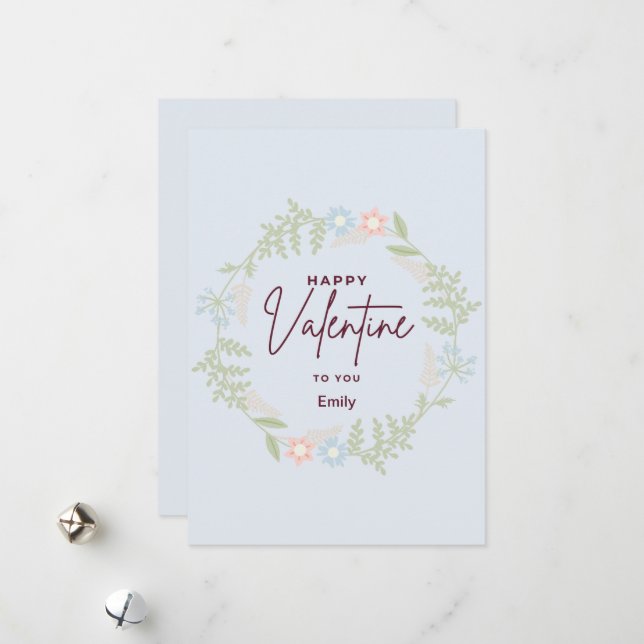 Bliss elegant flora Valentine's Day Card (Front/Back In Situ)