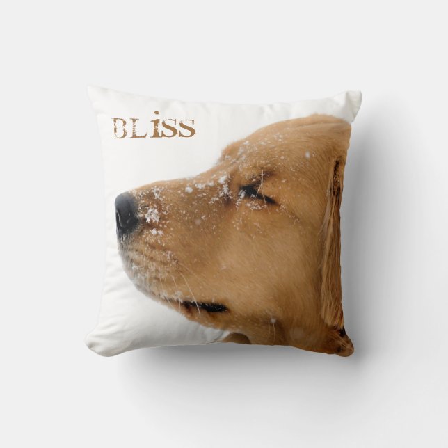 Bliss Golden Retriever Throw Pillow (Front)