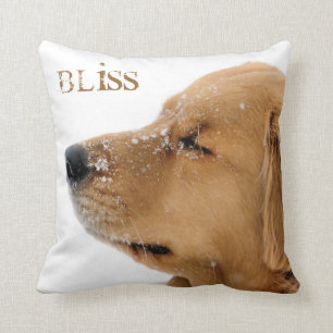 Bliss Golden Retriever Throw Pillow