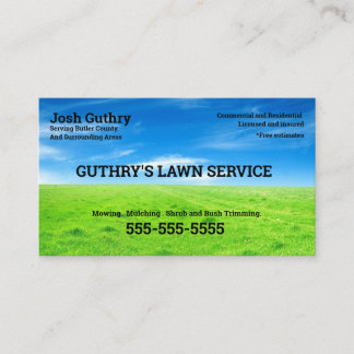 Bliss Lawncare Business Card
