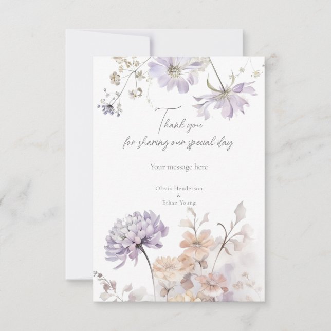 Bliss - Lilac and Lavender Thank You Card (Front)