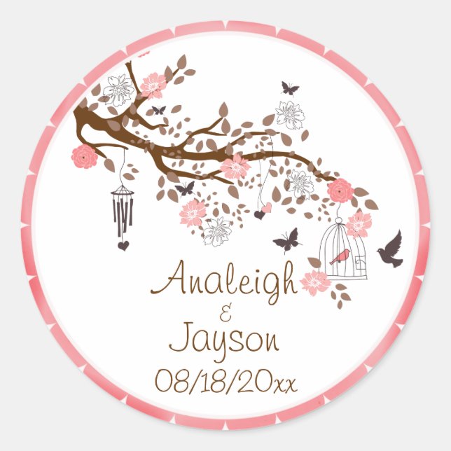 Bliss Wedding Envelope Seals or Favor Stickers (Front)