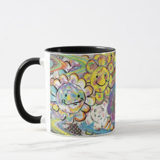 Blissed Out Psychedelic Flowers Mug