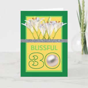 Blissful 30 Pearl Anniversary White Lilies Card