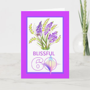 Blissful 60 Diamond Anniversary Purple Flowers Card
