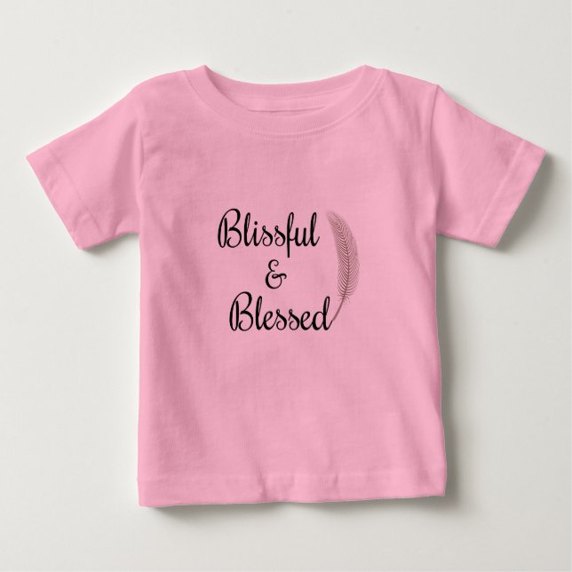 Blissful & blessed angel feather baby bodysuit (Front)