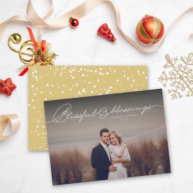 Blissful Blessings Religious Christmas Photo Holiday Card (Creator Uploaded)