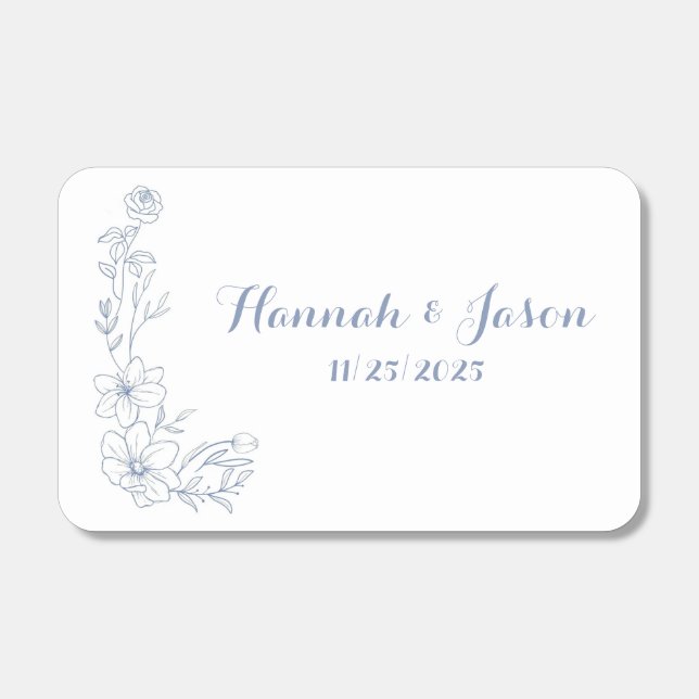 Blissful Blue Blooms Wedding Matches (Front)