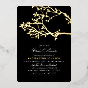 Blissful Branches Bridal Shower Gold  Foil Invitat Foil Invitation