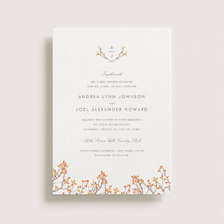 Blissful Branches Monogram Wedding Invitation