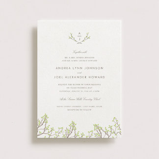 Blissful Branches Monogram Wedding Invitation