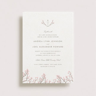 Blissful Branches Monogram Wedding Invitation
