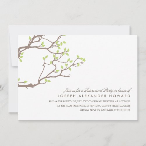 Blissful Branches Retirement Party Invite