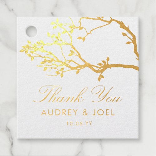 Blissful Branches Wedding Foil Favor Tags